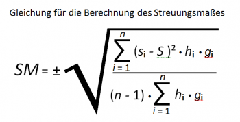 Gleichung für die Berechnung des Streuungsmaßes